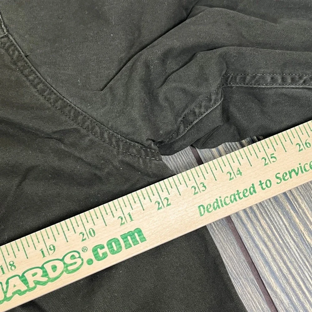 Chaps Shacket Men L Green Fleece Lined Cotton Canvas Workwear Chore Jacket